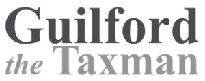 Site logo, "Guilford the Taxman"